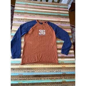 American Eagle Mens Henley 90s XS Y2K Sweatshirt Long Sleeve Graphic Raglan